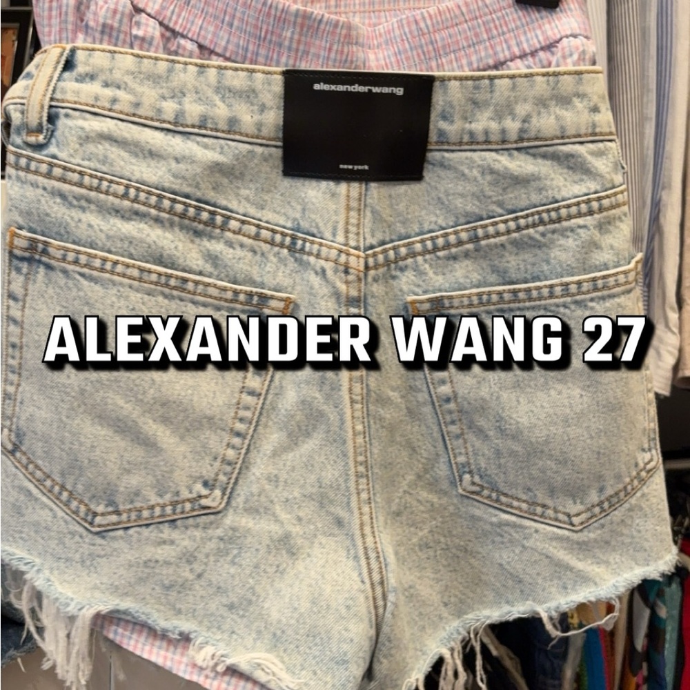 Alexander Wang denim shorts with pink underwear attached